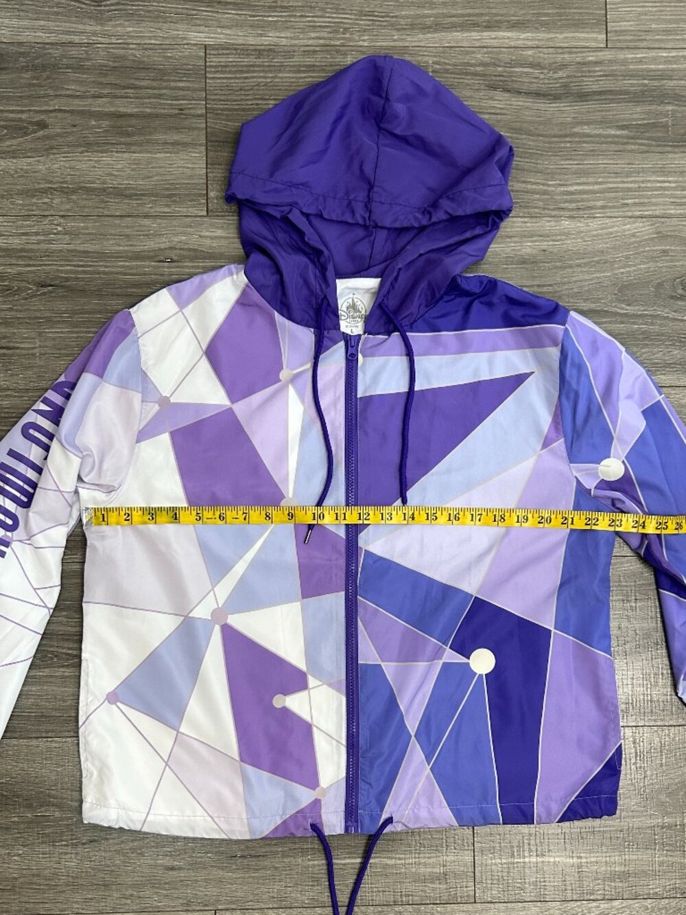 Disney Parks Tomorrowland Purple Wall Hooded Windbreaker Women's Large - Picture 13 of 16